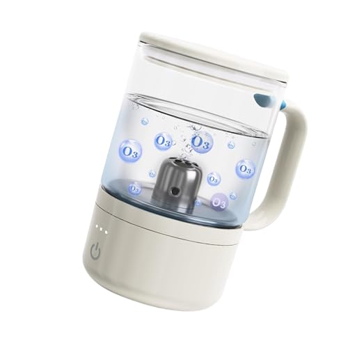 Vaso de agua portátil recargable con ozono - Generador de O3 para enjuague bucal, deportes al aire libre y viajes, vaso de vidrio rico en hidrógeno para proteger los dientes