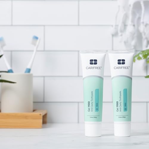 Image of CariFree Gel 1100 (Mint) Anti-Cavity Fluoride Toothpaste with Nano Hydroxyapatite, Cavity Prevention and Enamel Protection, Dentist Recommended for Kids and Adults, 2.40 oz.(Pack of 2) Mint