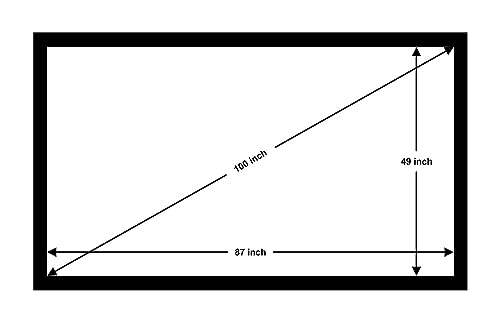 Image of BIG VUE 100 Inches Fixed Frame Projector Screen 16:9 Diagonal Active 3D 4K Ultra Hd Projector Screen for Classroom, Office & Home Theater (100 Inch, High Contrast Alr)
