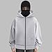 Ninja Balaclava Hoodie with Eye Mask Built in Balaclava Jacket Zip Up Fashion Double Layer Hoodie Hip Hop Outerwear Jacket Y2K Clothing for Women