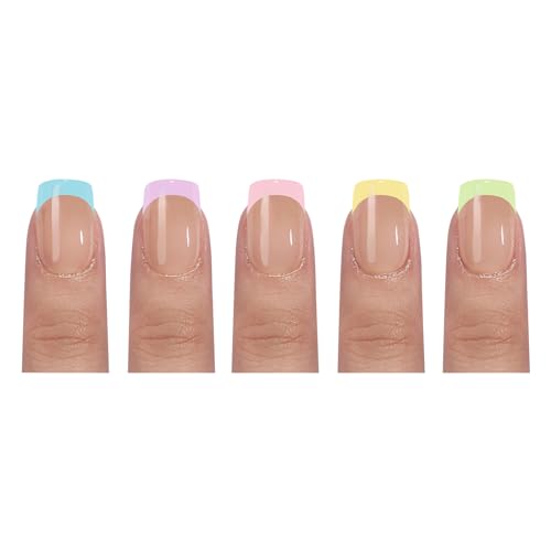 ジェルズネイルチップ爪のチッププレス14サイズの14サイズ3 Xコート、事前に適用されたチッププライマーとベースコートカバージェルネイルスクエアアーモンド