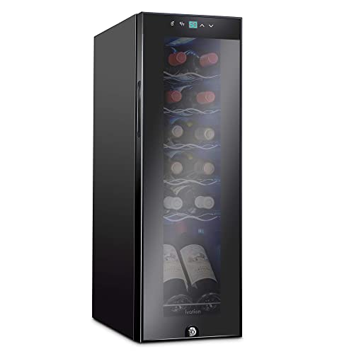 Ivation 12 Bottle Compressor Wine Cooler Refrigerator w/Lock, Large Freestanding...