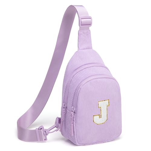 Image of Viverte Small Corduroy Sling Bag Initial Crossbody Bag Fanny Pack for Girls Personalized Birthday Gifts for Teen Girls Gifts