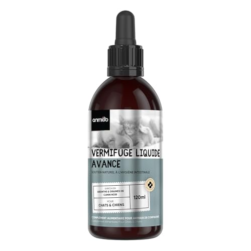 Vermifuge Chat Chien, Vermifuge Liquide en Pipette 120 ML, Origine Naturelle, 2-4 Ans...