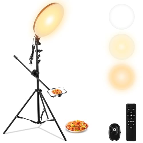 Lista de Lámparas con luz natural Top 10. 41 KOZFULE Aro de Luz con Tripie de Altura 210cm, 6500K Pantalla Completa Gran Aro de Luz Led para Selfies con Mando A Distancia y Soporte para Teléfono para...
