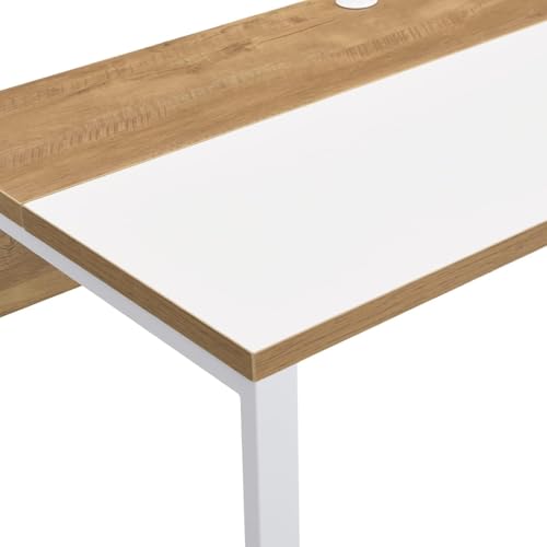 Image of TEKAVO 120 x 60 CM Wide Computer Desk with Moveable Storage Cabinet, Office Table, Computer Desk with Drawer, Storage Area for Teenager's Room, Study, Modern Design - DIY