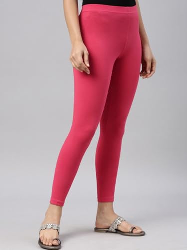 Image of JUNEBERRY Cotton Lycra Skinny Fit Leggings for Women & Girls (Sizes: S to 2XL) (Colors: Black, Beige, White, Grey, Brown, Pink & Wine)