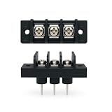 MGI SpeedWare Single Row Screw Terminal Junction Block 300V/20A, Through-Panel Barrier Strip 2-Pack (3 Screw)