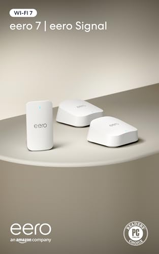 Image of Amazon eero 7 (2-pack) with Amazon eero Signal 4G LTE cellular backup for eero systems