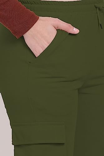 Image of Women's Cotton Fabric Stylish Cargo Pocket Lower /Sweatpants
