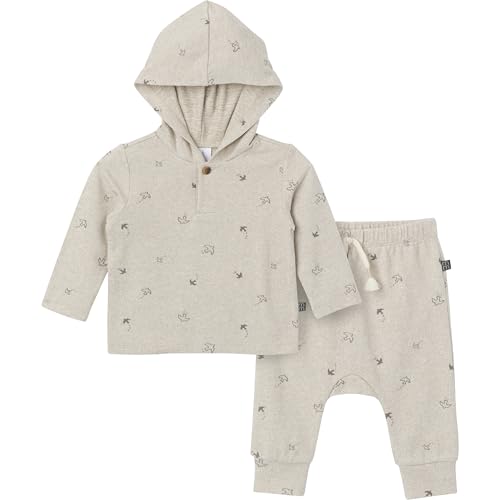 Image of Modern Moments by Gerber Baby Hooded Hacci Top and Pant Set
