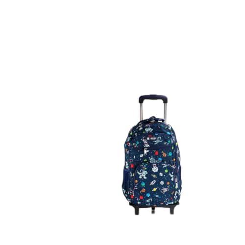 Mochila Infantil de Rodinhas 2x1 Carrinho Removível Modelos Unicórnio Astronauta Lhama e Dinossauro(Astronauta 1)