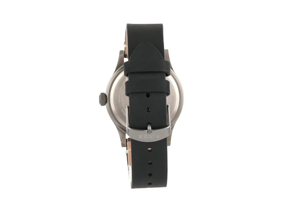 Bracelet Montre Timex Adventurer 19 Mm - Cuir Véritable Noir, Boucle Acier - Neuf Sans étiquette