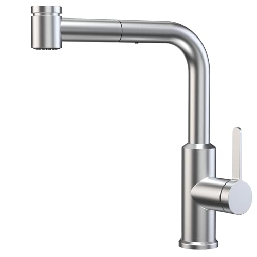 CECIPA Rubinetto Cucina con Doccetta Estraibile di 40CM, Miscelatore Cucina con Doccetta Estraibile y 2 Modalità di Getto, Rubinetto Lavello Cucina Girevole 360°, Miscelatore Lavello Cucina Inox