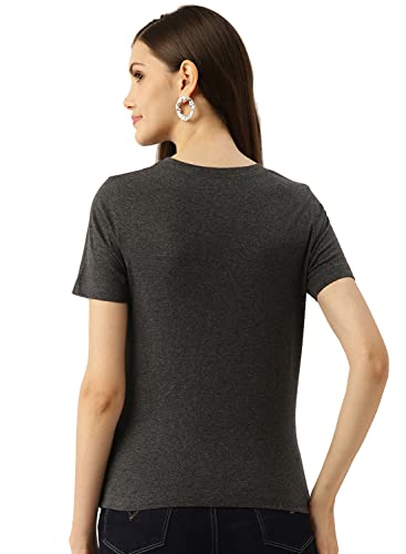 Image of BESIVA Women's Crew Neck Solid Cotton T-Shirt