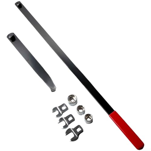 Shophubio Kit de herramientas de correa serpentina, juego de extracción de polea de motor con llave tensora, llave inglesa, llave inglesa automotriz para alternador, polea de ventilador tensor (A)
