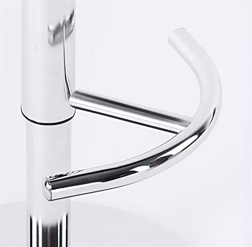 Adjustable Hight Swivel Breakfast Barstools Bar Stools Set Of 3 Counter Height For Kitchens Island, Nappa Leather Heavy Duty Stainless Steel Chrome Plated Metal With Pedals Breakfast Bar Chairs ( Colo #TOP5