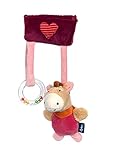 Das Babyspielzeug lässt sich per Klett ganz einfach oberhalb des Kindes an dem Bogen der Babyschale oder dem Verdeck des Kinderwagens befestigen