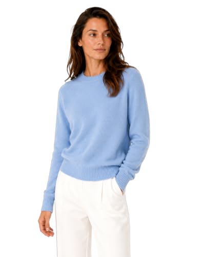 Image of State Cashmere Women's Essential Crewneck Sweater 100% Pure Cashmere Classic Long Sleeve Pullover