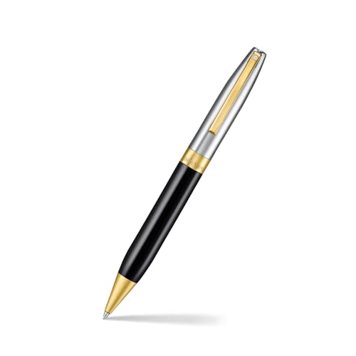 Sheaffer Legacy Ballpoint Pen, Black and Chrome, 14K PVD Gold-Plated Trims