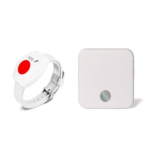 Wireless Caregiver Pager Call Button Elderly Alarm Call Bell Nurse Alert Patient Help System/Home Alarm System 1 SOS Panic Button 1 Plugin Receiver