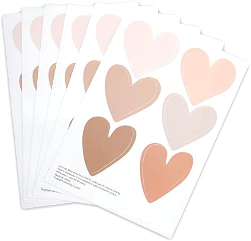 6 Sheets Boho Heart Wall Stickers Nursery Wall Decor Wall Stickers and Murals for DIY Cute Decorations Kids' Room Decor Girls Bedroom