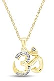 THE JEWEL ZONE OM, OHM, AUM Symbol Pendant Necklace 14k Yellow Gold Over Sterling Silver