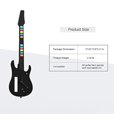 DOYO Guitar Hero, Wii Guitar Hero for Guitar Hero Controller, Wireless Wii Guitar Hero Guitar Compatible with Wii Rock Band guitar Clone Hero Games (Excluding Rock Band 1)