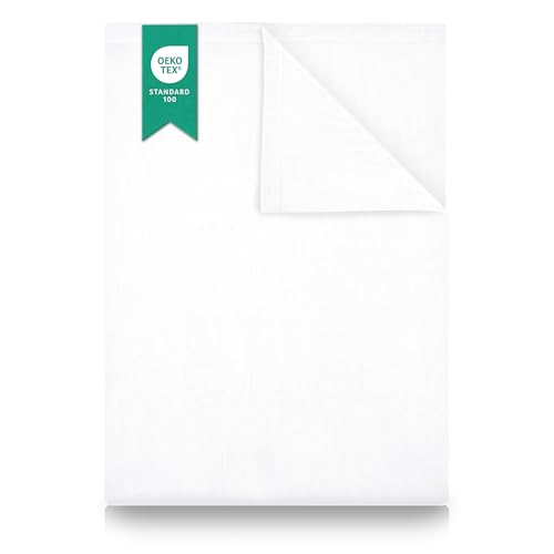 GREEN MARK Textilien® Lenzuolo Singolo Sopra in 100% Cotone, Lenzuola