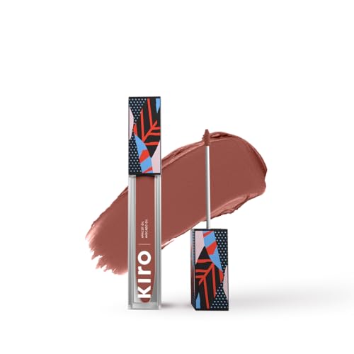 KIRO Non-Stop Airy Matte Liquid Lipstick - Barely Brown (Muted Brown) | Super-Pigmented, Long-Lasting, Hydrating, Waterproof, Smudge-Proof, Lightweight, Infused with Avocado & Apricot Oil | 5ml