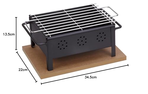 Barbacoa mini de carbón con parrilla inoxidable de 25x20 para camping y exterior 6