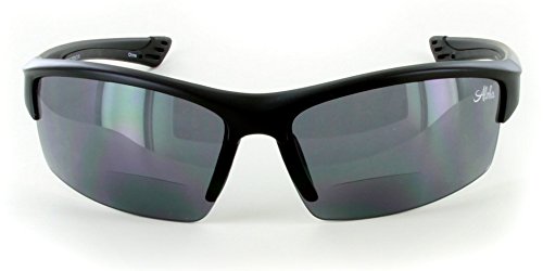 Stone Creek® MX1 Men's Wrap-Around Bifocal Reading Sports Sunglasses (Black w/Smoke +2.50)2