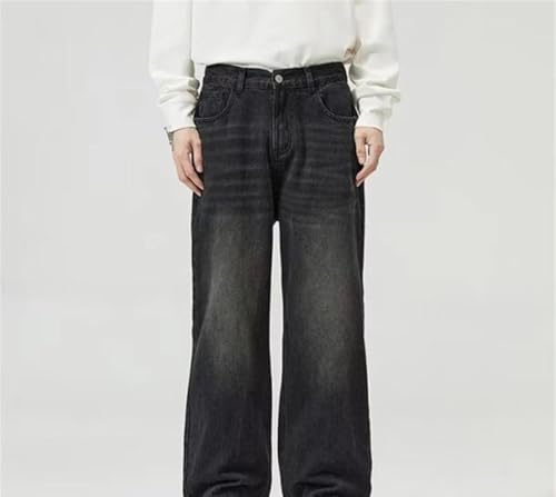 Men Loose Fit Wide Leg Denim Pants Summer Lightweight Washed Straight Casual Trousers Baggy Jeans3