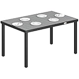Outsunny Mesa de Comedor de Jardín Rectangular, Gris