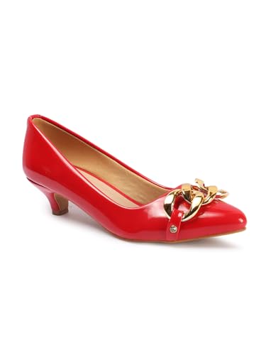 Image of Carlton London Women Stylish Slipon Pump Shoes with Kitten Heels, Pointed Toe