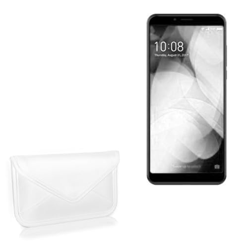 BoxWave Case Compatible with Coolpad Note 8 - Elite Leather Messenger Pouch, Synthetic Leather Cover Case Envelope Design - Ivory White
