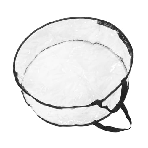 Zerodeko Xmas Wreath Container 60cm Round Decorative Wreath Bag with Zipper Storage Box for Festive Decorations