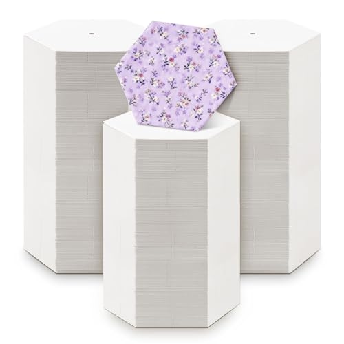 Neworkg 800 PCS Hexagon Piecing Paper Templates, 1.5" White Paper templates, Quilting Templates Accessories for DIY Patchwork Crafts and Sewing Supplies