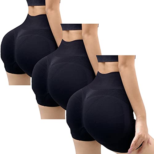 Listado de Pantalones cortos deportivos para Mujer - los preferidos. 50 MADELALU Paquete de 3 Biker Shorts Mujer de Cintura Alta, Pantalones Cortos De Ciclismo para Mujer, sin Costuras, para Deportes Al Aire Libre, Entrenamiento, Correr, Ciclismo