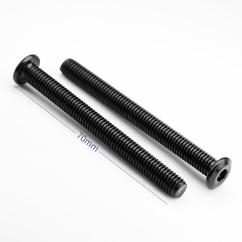 (8 Stück) M6x70mm Flachkopf-Innensechskantschraube 304 Edelstahl Schwarzes Oxid Halbrundkopfschraube Linsenschraube Vollgewinde