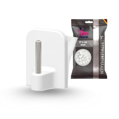 Lot de 10 crochets à rideaux - 17 x 24 mm - Autocollants - Crochets décoratifs - Transparent - Pour tringles à rideaux, guirlandes lumineuses et décoration...