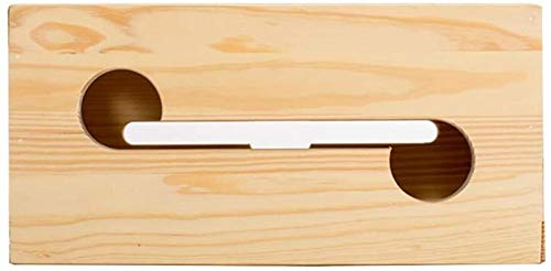 Router-Rack Regale rustikale Holzkabel-Management-Box, Kordelorganisator, Lagerhalter for Schreibtisch, USB-Nabe, Hide & Power-Streifen &