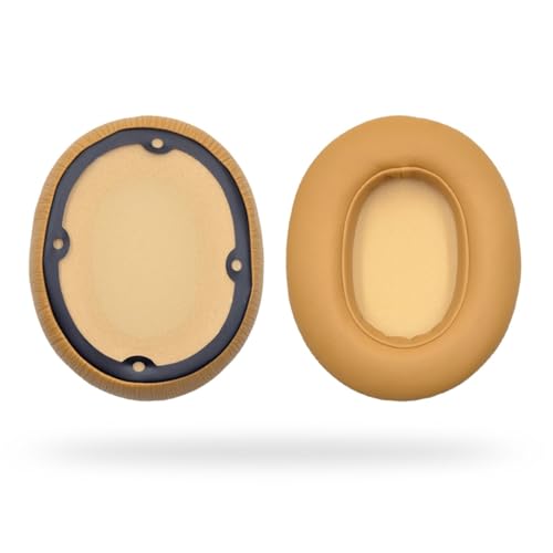 Ersatz-Ohrpolster für Edifier W830BT W860NB Kopfhörer, Proteinleder Schwamm Weiches Atmungsaktiv Ersatzpolster Kopfhörer-Hülle mit Schnalle (1:1,Gelb)