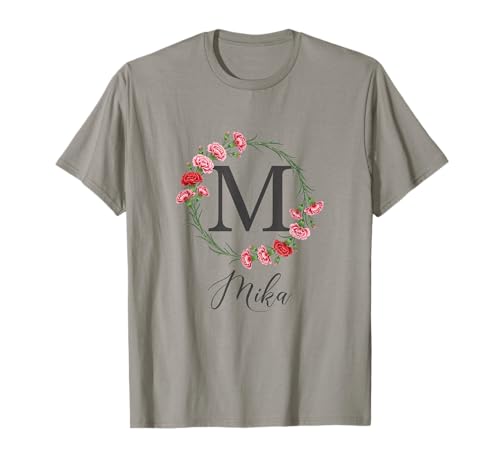 Floral Mika Nom Fleurs Nom Personnalisé Mika T-Shirt