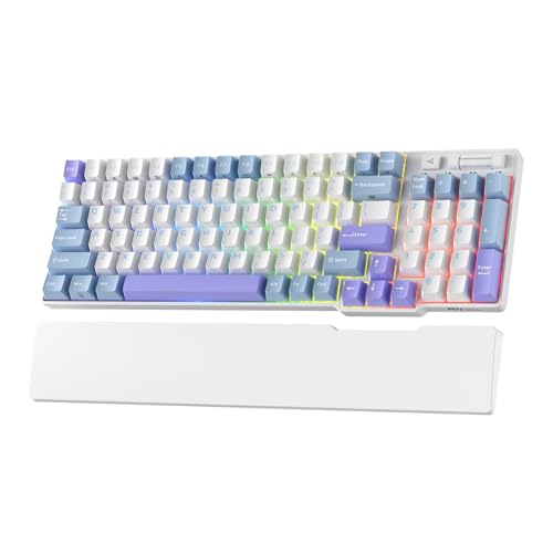 Image of RK ROYAL KLUDGE RK96 RGB Limited Ed, 90% 96 Keys Wireless 3-Mode BT5.0 /2.4G /USB-C Hot Swappable Mechanical Keyboard w /Wrist Rest, Volume Control, Software, Massive Battery, RK Pale Green Switch