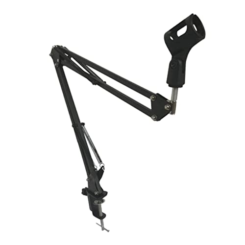 Toddmomy Adjustable Suspension Mic Table Bracket Load Bearing Microphone Mount for Home Broadcasting Video Recording and Remote Meetings Durable Iron Base Black