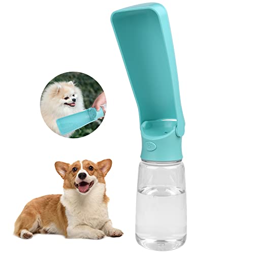 Beinhome Botella de Agua para Perros de 350 ml para Viajes, Plegable, Botella de Agua portátil de Viaje, dispensador de Agua para Perros, Accesorios para Mascotas, Gatos, Caminar, Senderismo y Viajes