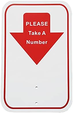Take-a-Number Sign - Take A Number Dispenser Sign for Ticket Dispenser Red/White