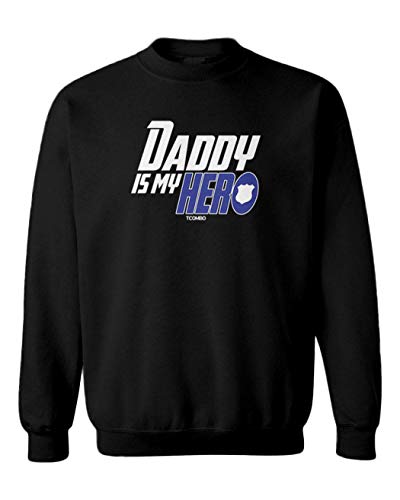 Tcombo Daddy is My Hero - Police Officer Toddler Fleece Crewneck Sweater