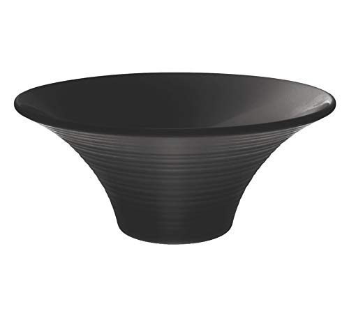 Milton Round Ivory Melamine Bowl, Black, 2440 ml, 11"